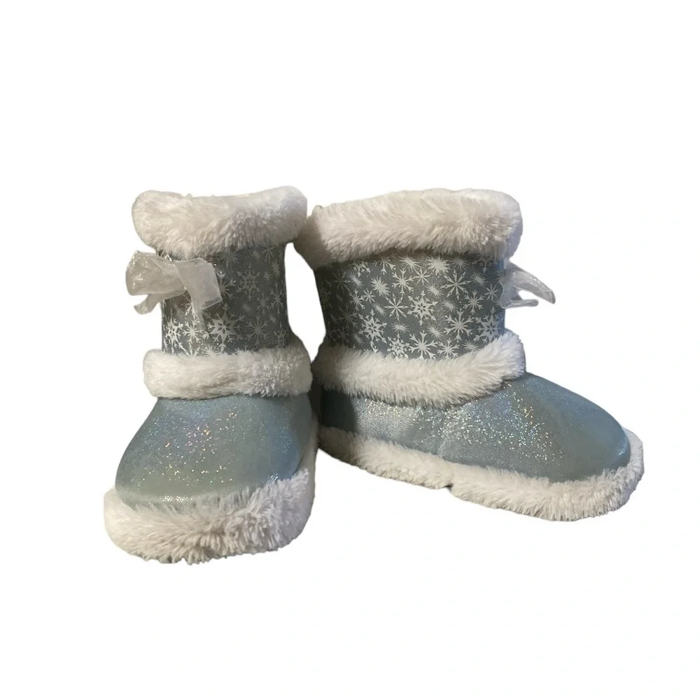 Disney Frozen 2 Slippers Faux Fur Boots Ana Elsa House Shoes Toddler Girl M 7/8